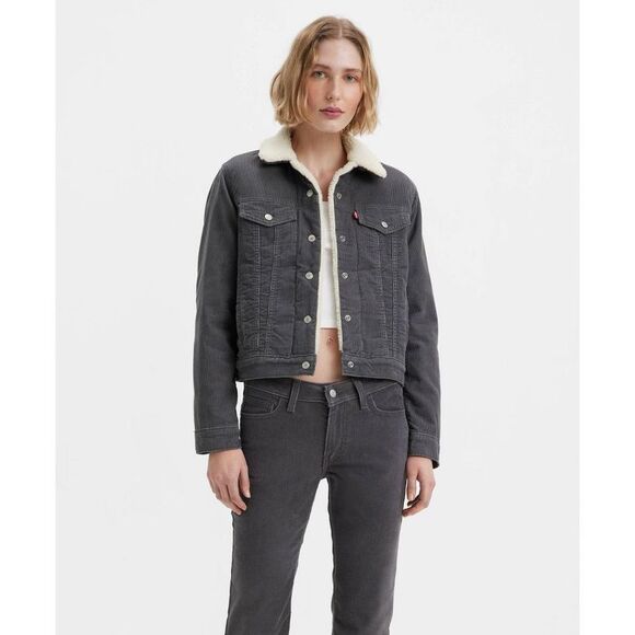 Levi's - Levi's Women's Button Up Winter Sherpa Trucker Jac Blackened Pearl - Picture 1 of 2